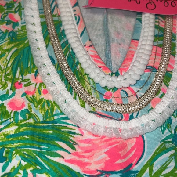 Lilly Pulitzer Harper Shift Dress in Floridita Pink Flamingo pattern Large NWT - Picture 6 of 9